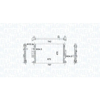 Billede af MAGNETI MARELLI 350213155300 Radiator 672 470 23 Mekanisk fuget køleripper FORD: FOCUS 3, 3 Turnier