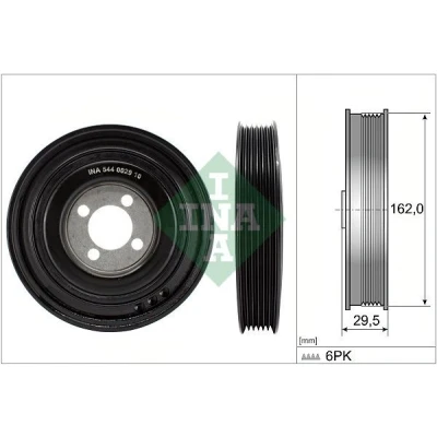 Billede af INA 544 0029 10 Remskive Krumtapaksel 162,00 OPEL: Corsa D Hatchback, CHEVROLET: Aveo FORD: KA Hatchback