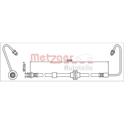 Billede af METZGER 4119371 Bremseslange Bagaksel venstre, ydre RENAULT: Laguna 3 Grandtour, III Coupe