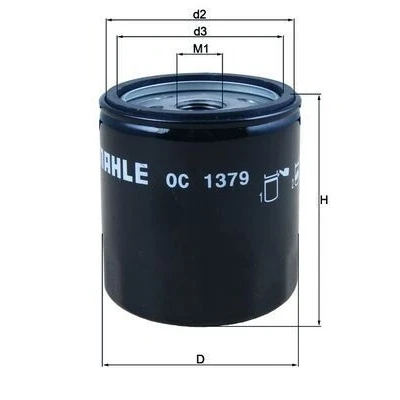 Billede af MAHLE ORIGINAL OC 1379 Oliefilter med en returløbs stop ventil Påskruet filter