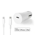 Billede af Biloplader 1,67 A / 2,22 3,0 Antal output: 1 Porttype: USB C Lightning 8 Pin (Loose) kabel 1.0 m 20 W Automatisk Valgt Spænding PD3.0 20W