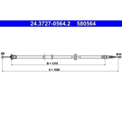 Billede af ATE 24.3727 0564.2 Håndbremsekabel 1520