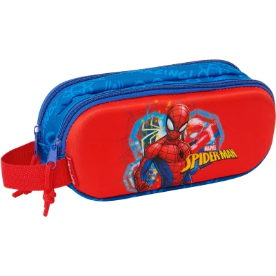 Billede af Spider Man Dobbelt carry all Rød Marineblå 21 x 8 6 cm 3D