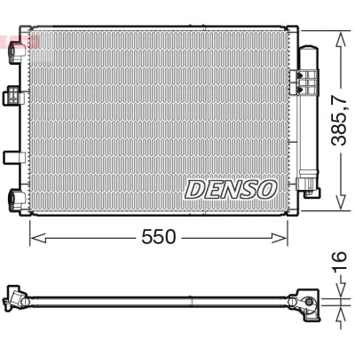 Billede af DENSO DCN10043 Kondensator med tørrer R 134a FORD: C Max 2, FOCUS 3 Turnier,