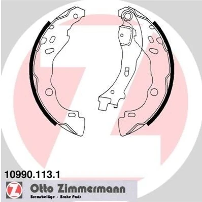Billede af ZIMMERMANN 10990.113.1 Bremsebakker 203 39 med arm, Billede svarer til leveringsomfang CITROËN: C3 II, I Hatchback, C2 Hatchback
