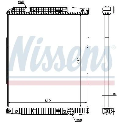 Billede af NISSENS 626490 Radiator Aluminium 952 810 40 uden ramme Loddet køleripper