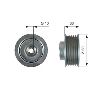 Billede af GATES T36753 Remstrammerhjul FleetRunner Micro V Stretch Fit med riller SUZUKI: Grand Vitara 1 SUV