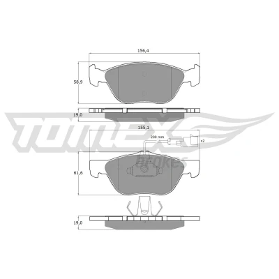 Billede af TOMEX brakes TX 11 84 Bremseklodser foraksel Inkl. slidadvarselskontakt ALFA ROMEO: 147, Spider, 156 Sportwagon, FIAT: Punto II Hatchback, Coupe