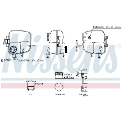 Billede af NISSENS 996303 Ekspansionsbeholder 1,1 med kappe, sensor OPEL: Astra H GTC, TwinTop, Hatchback