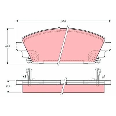 Billede af TRW GDB3189 Bremseklodser med akustisk advarsel for slid HONDA: CIVIC 7 Hatchback, Accord 6 Limousine