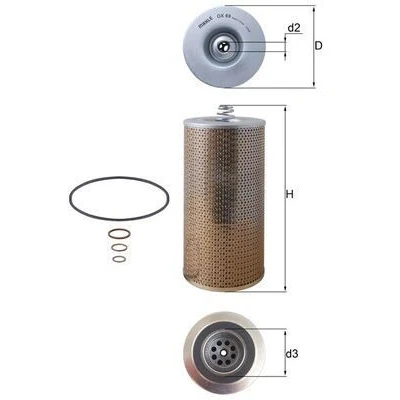 Billede af MAHLE ORIGINAL OX 69D Oliefilter Filterindsats VOLVO: FL 6, F 12, IVECO: Stralis, EuroCargo I III, MERCEDES BENZ: LK/LN2, UNIMOG