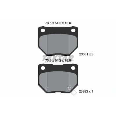 Billede af TEXTAR 2338102 Bremseklodser med akustisk advarsel for slid SUBARU: Impreza II Stationcar, Sedan