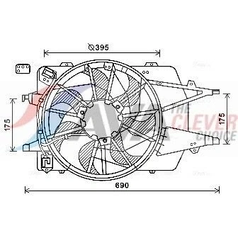 Billede af PRASCO FD7577 Køleventilator 395mm 12V