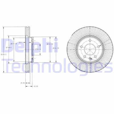Billede af DELPHI BG4092C Bremseskiver 296 29 5 ventileret coatet ubehandlet uden hjullejer, ABS sensorring CHEVROLET: Captiva