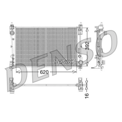 Billede af DENSO DRM09115 Radiator Aluminium 620 392 16 FIAT: Grande Punto Hatchback, Evo III ALFA ROMEO: MiTo