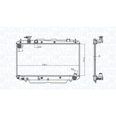 Billede af MAGNETI MARELLI 350213176500 Radiator 375 738 16 Loddet køleripper TOYOTA: RAV4 II SUV