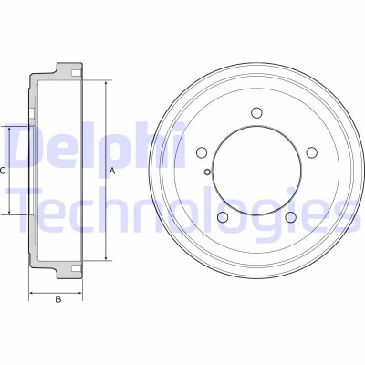Billede af DELPHI BF531 Bremsetromler uden ABS sensorring, hjullejer 262 SUZUKI: Grand Vitara 1 SUV, 2 SUV