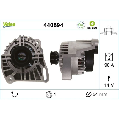 Billede af VALEO 440894 Generator 14V 90A FIAT: 500 Hatchback, Grande Punto III FORD: KA Hatchback
