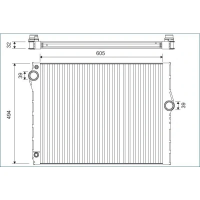 Billede af VALEO 701172 Radiator Aluminium 494 598 32 uden kølemiddelregulering Loddet køleripper