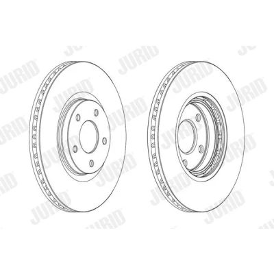 Billede af JURID 562465JC Bremseskiver 320 28 5 114,3 ventileret coatet uden skruer NISSAN: Qashqai / Qashqai+2 I, Juke