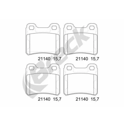 Billede af BRECK 21140 00 704 Bremseklodser Ikke forberedt til slidindikator OPEL: Kadett E CC, Calibra A, Vectra A Sedan, SAAB: 900 II Hatchback