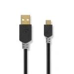 Billede af USB kabel 2.0 A han Micro B 480 Mbps Guldplateret 2.00 m Runde PVC Anthracite Window Box