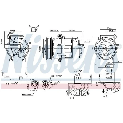 Billede af NISSENS 890698 Kompressor SD7V16 12 PAG 46 R 134a